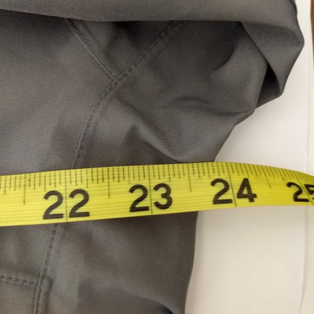 George Grey Hooded Rain Jacket Coat Zippered Adjustable Cuffs Medium Polyester